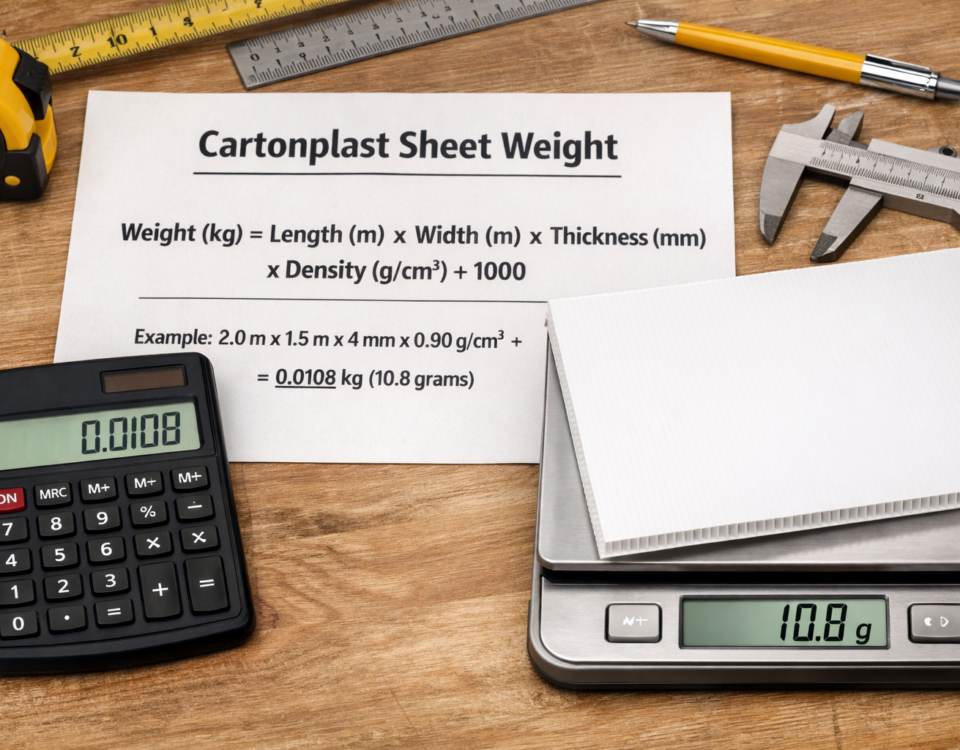 Calculating cartonplast sheet weight King Karton Plastik